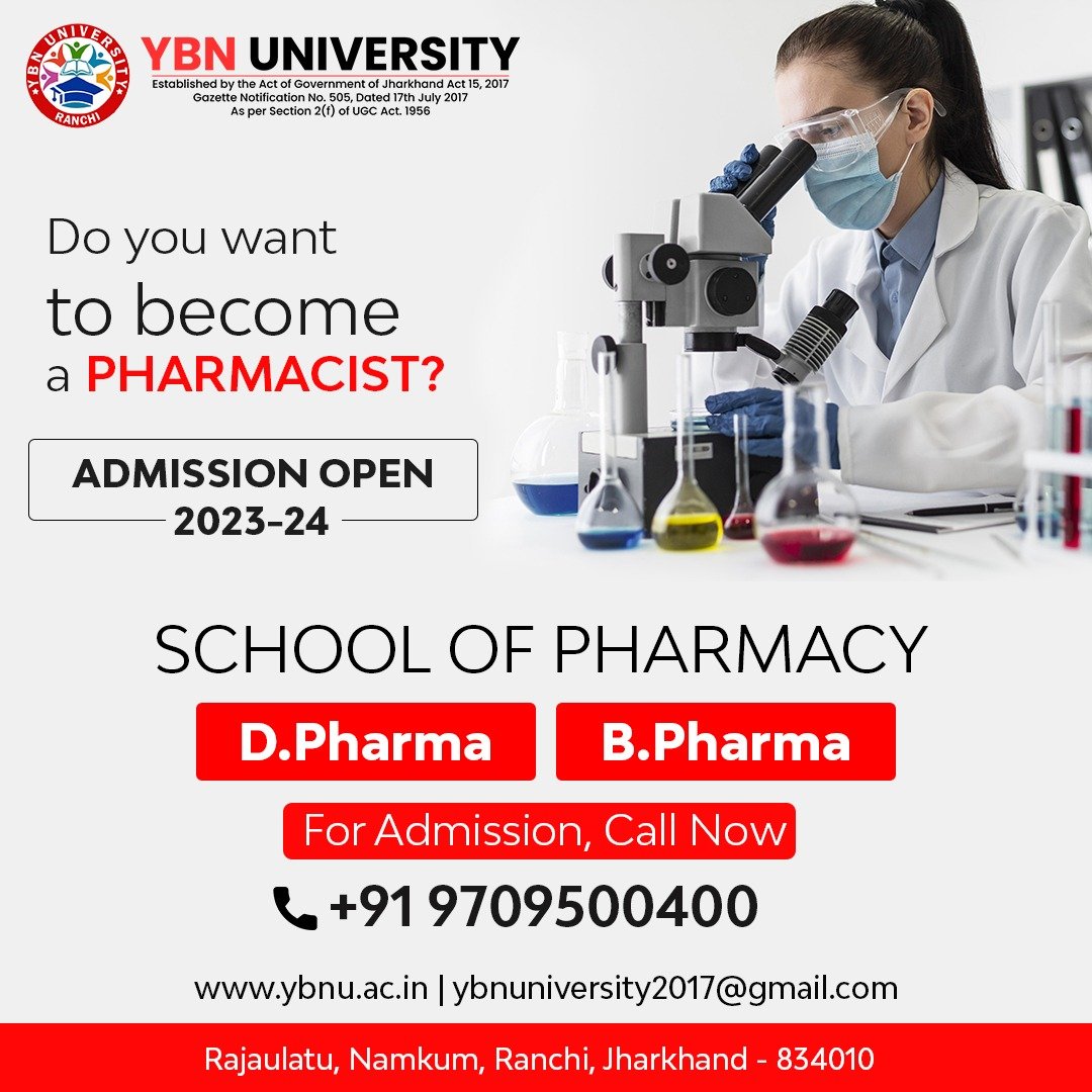 Pharmacy Courses Offered by YBN University Ranchi