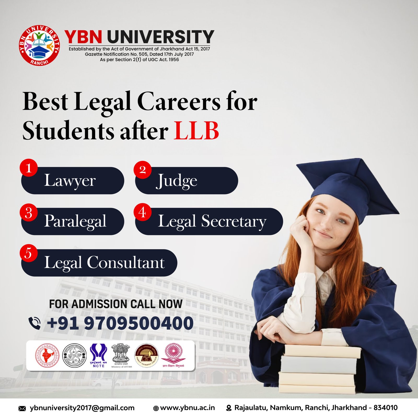 Best Law College in Jharkhand – Top Career Options After Completing LLB